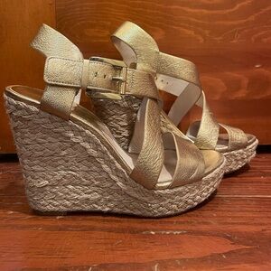 Michael Kors Gold Wedges - Size 7